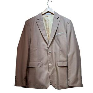 Wehilion Mens Double Button Blazer Coat Jacket Large Champagne Wedding Formal